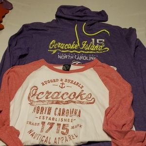 Ocracoke Island 2 shirt lot 2xl